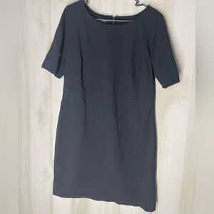 Talbots black mid length short sleeve dress jersey like‎ material size 12